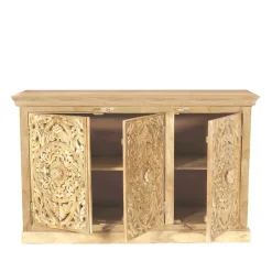 Wohnen 140x90x40 3-türige Kommode mit Schnitzerei - Runiasa