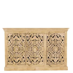 Wohnen 140x90x40 3-türige Kommode mit Schnitzerei - Runiasa