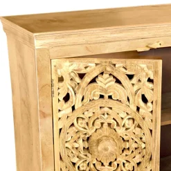 Wohnen 140x90x40 3-türige Kommode mit Schnitzerei - Runiasa