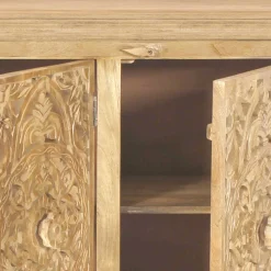 Wohnen 140x90x40 3-türige Kommode mit Schnitzerei - Runiasa