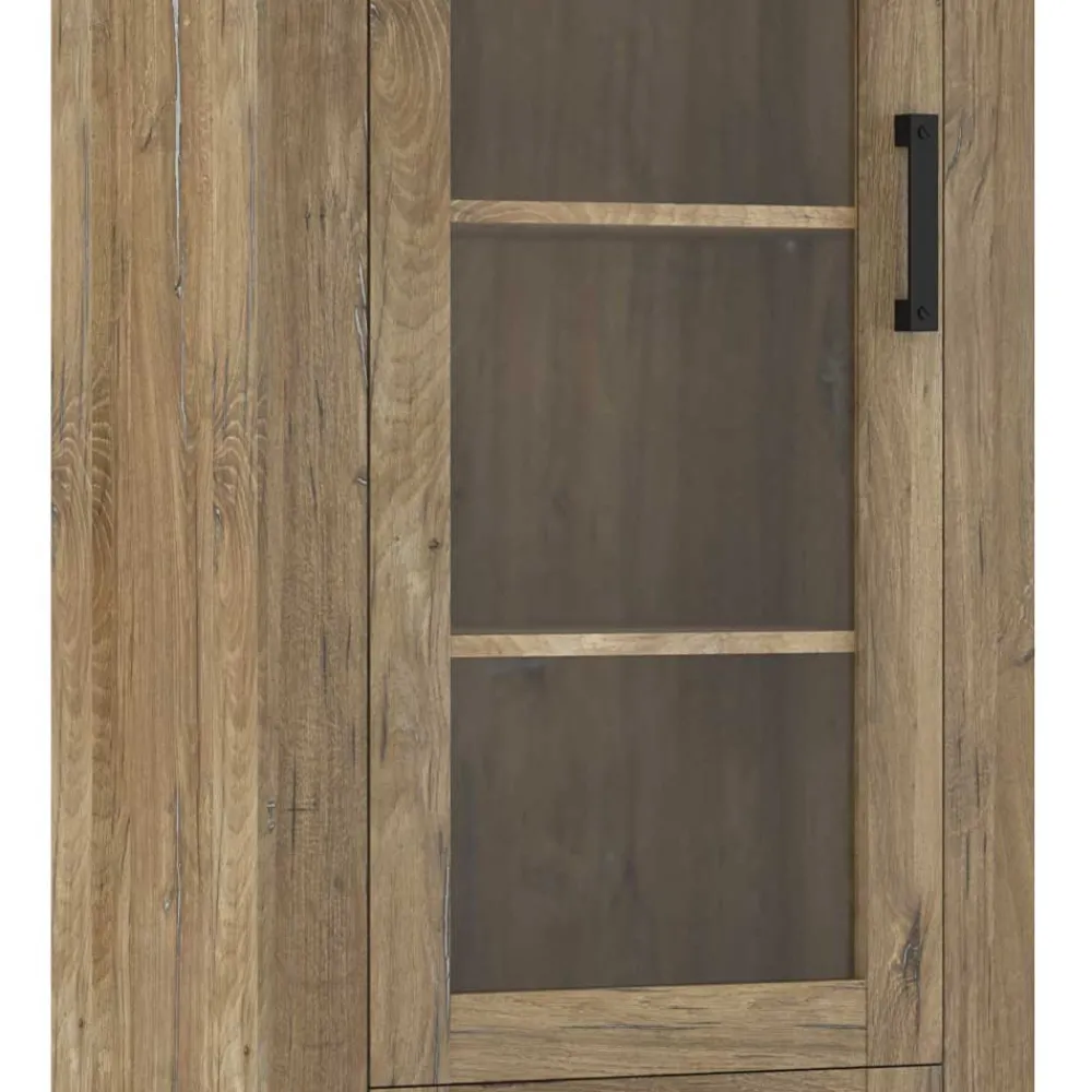 Wohnen Esszimmer-Vitrinen|Vitrinen*65x200x40 2-türige Vitrine in Eiche Dunkel - Fanos