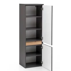 Wohnen 40x135x35 2-türiger Badschrank in Dunkelgrau - Agiruan
