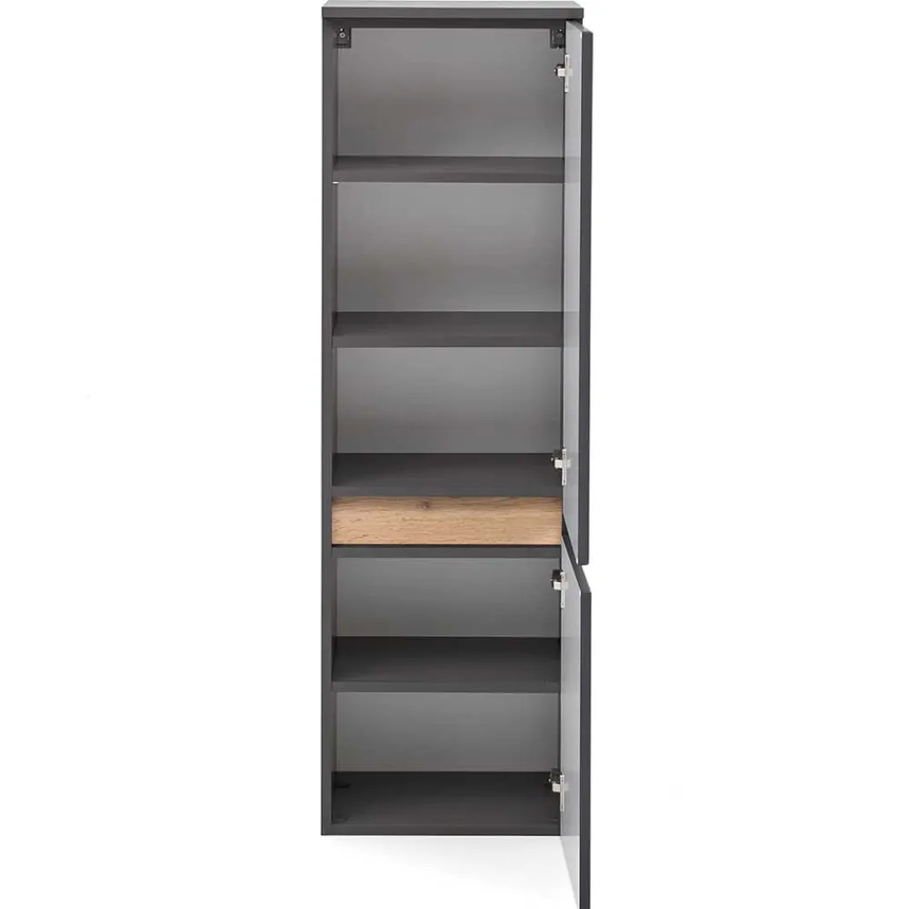 Wohnen 40x135x35 2-türiger Badschrank in Dunkelgrau - Agiruan