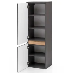 Wohnen 40x135x35 2-türiger Badschrank in Dunkelgrau - Agiruan