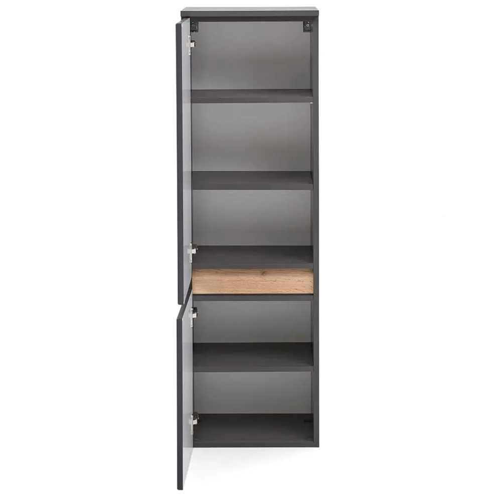 Wohnen 40x135x35 2-türiger Badschrank in Dunkelgrau - Agiruan
