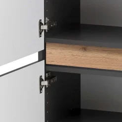 Wohnen 40x135x35 2-türiger Badschrank in Dunkelgrau - Agiruan