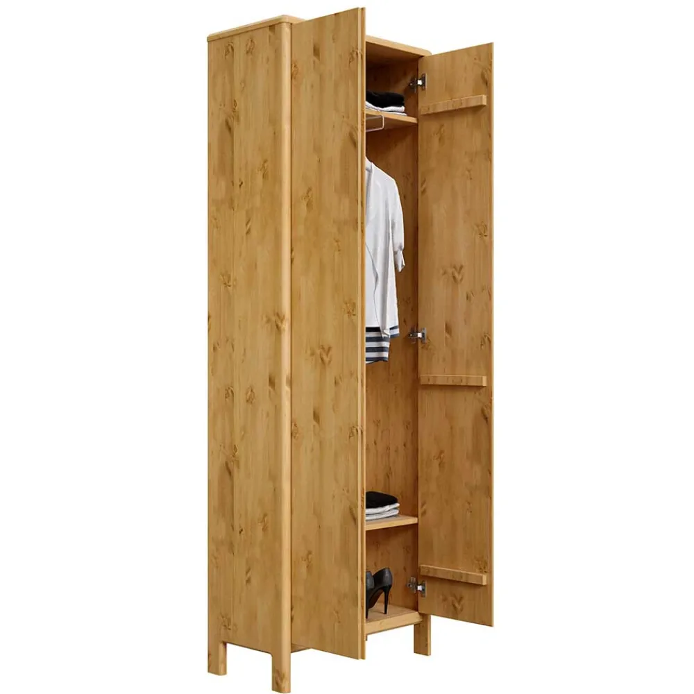 Wohnen 65x192x34 2-türiger Dielenschrank aus Kiefer - Etvina