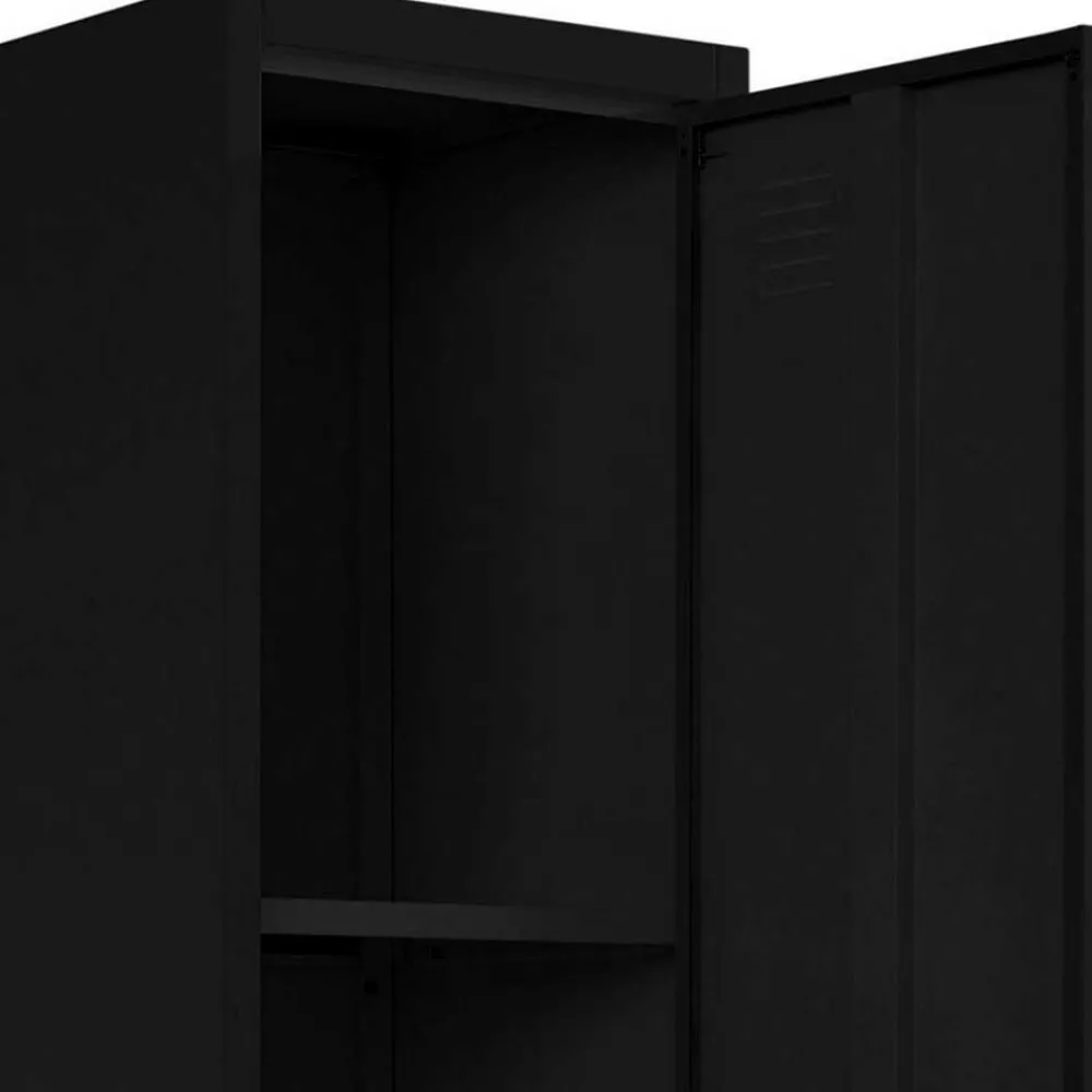 Wohnen 38x180x38 1-türiger Metallspind in Schwarz - Trio