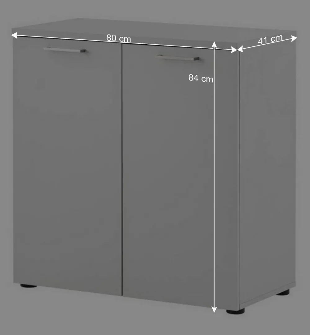 Wohnen Büroschränke*80x84x41 2-türiger Officeschrank in Lichtgrau - Bowsla