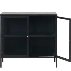 Wohnen Wohnzimmerschränke|Vitrinen*90x85x40 2-türiger Schrank aus Glas & Metall - Butoaie