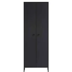 Wohnen 60x170x33 2-türiger Schuhschrank in Schwarz - Anderian