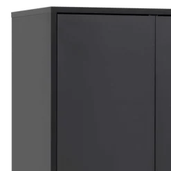 Wohnen 60x170x33 2-türiger Schuhschrank in Schwarz - Anderian