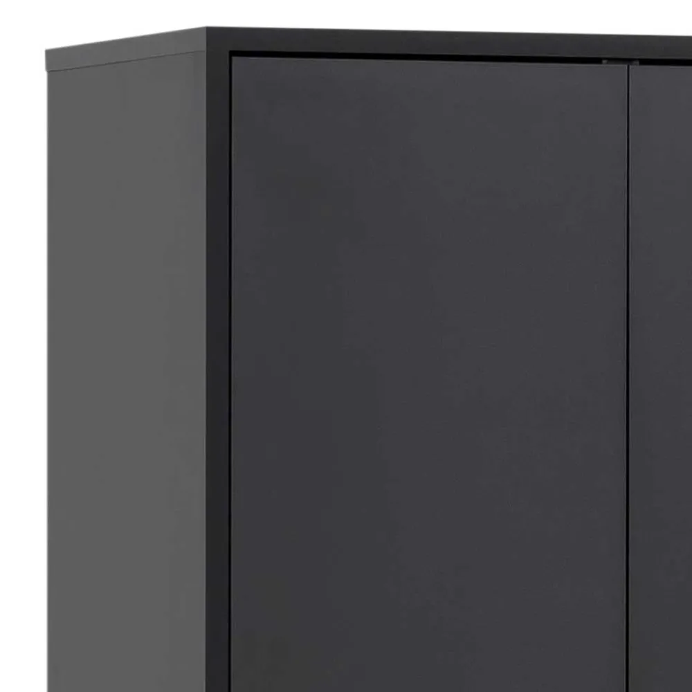 Wohnen 60x170x33 2-türiger Schuhschrank in Schwarz - Anderian