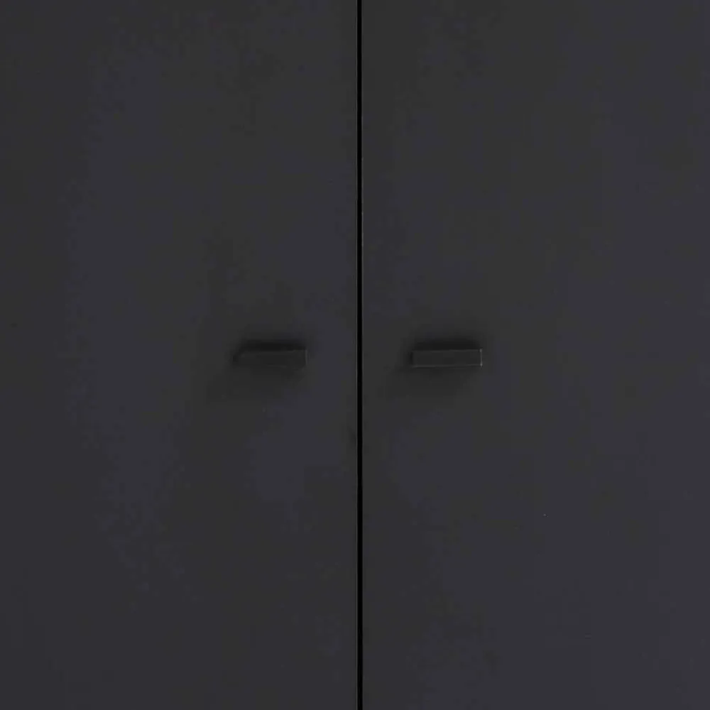 Wohnen 60x170x33 2-türiger Schuhschrank in Schwarz - Anderian