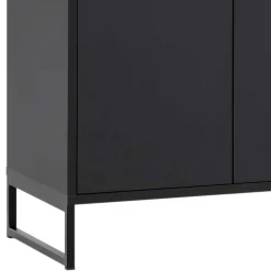 Wohnen 60x170x33 2-türiger Schuhschrank in Schwarz - Anderian