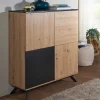 Wohnen Schwarze Möbel|Wohnzimmerschränke*110x125x40 4-türiges Highboard modern - Heraklion