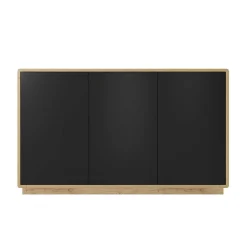 Wohnen 160x75x40 3-türiges Sideboard in Schwarz - Ilunas