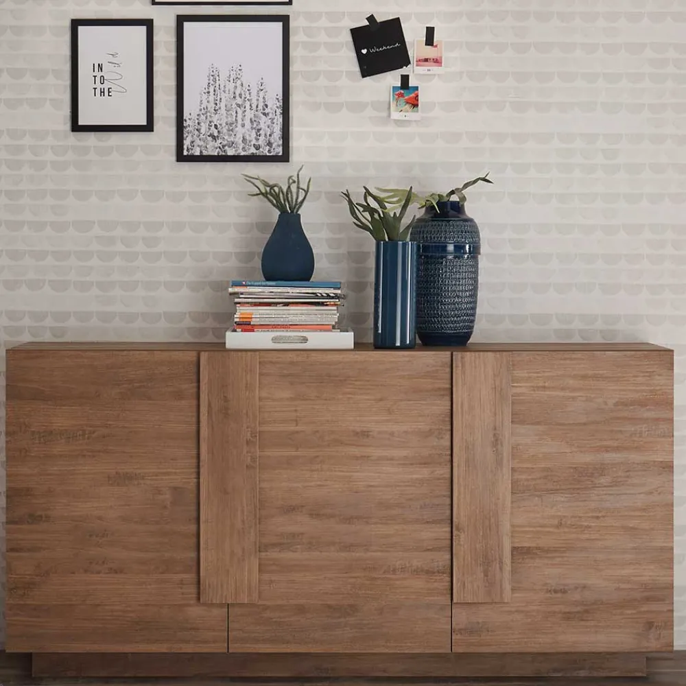 Wohnen 181x90x44 3-türiges Sideboard mit Sockelgestell - Basento