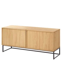 Wohnen 112x51x42 2-türiges TV Lowboard in Eiche - Ravilon