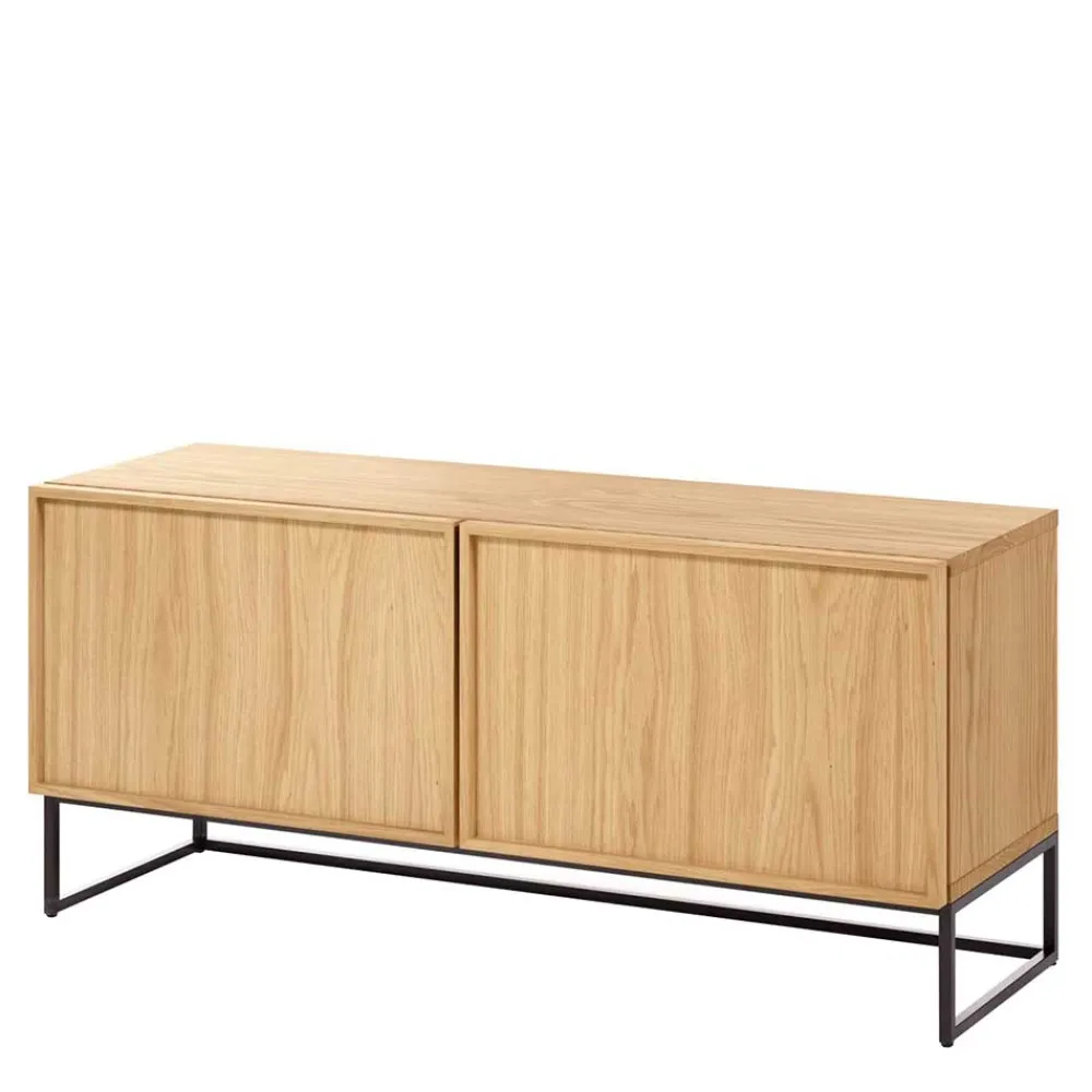 Wohnen 112x51x42 2-türiges TV Lowboard in Eiche - Ravilon