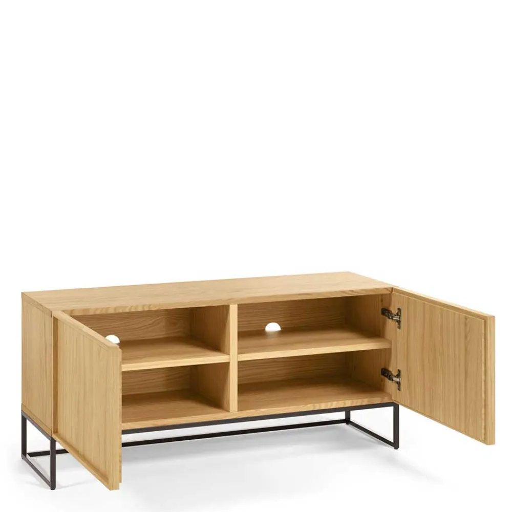 Wohnen 112x51x42 2-türiges TV Lowboard in Eiche - Ravilon
