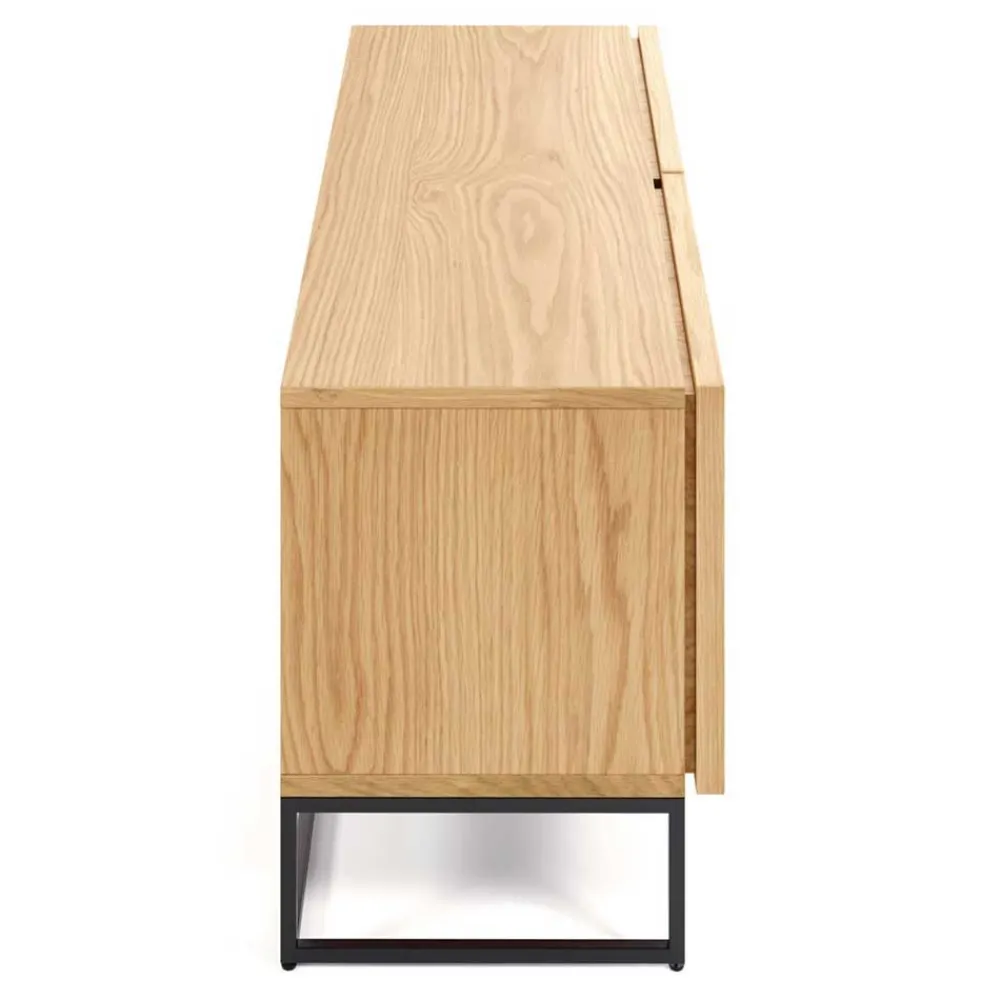 Wohnen 112x51x42 2-türiges TV Lowboard in Eiche - Ravilon