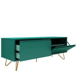 Wohnen 120x45x40 TV Board in Grün lackiert - Ricriava