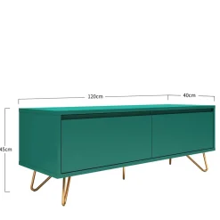 Wohnen 120x45x40 TV Board in Grün lackiert - Ricriava