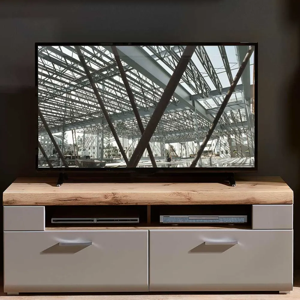 Wohnen 140x51x47 TV Element in Grau & Eiche - Fraguca