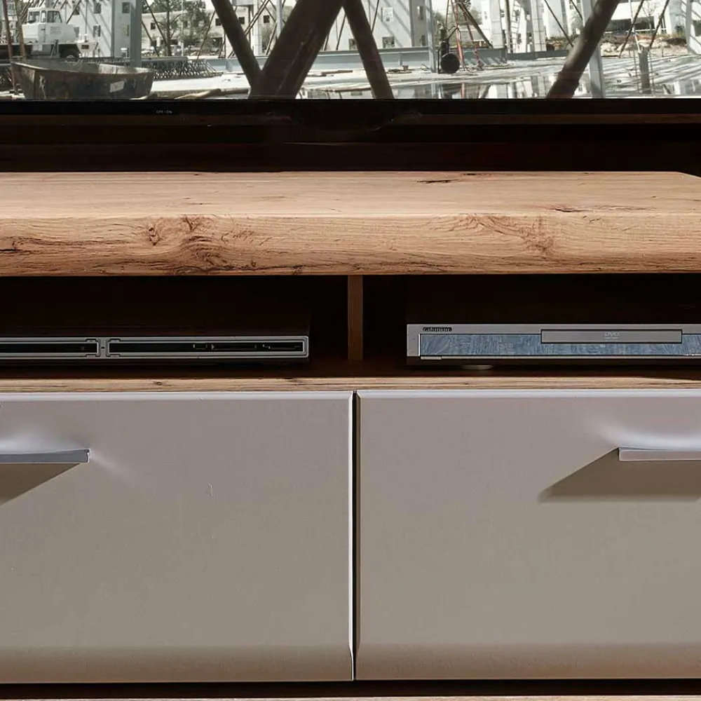 Wohnen 140x51x47 TV Element in Grau & Eiche - Fraguca