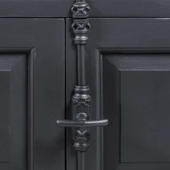 Wohnen Vintage Möbel|Sideboards & Kommoden*100x70x40 TV Kommode in Schwarz & Teak - Niovan