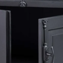 Wohnen Vintage Möbel|Sideboards & Kommoden*100x70x40 TV Kommode in Schwarz & Teak - Niovan