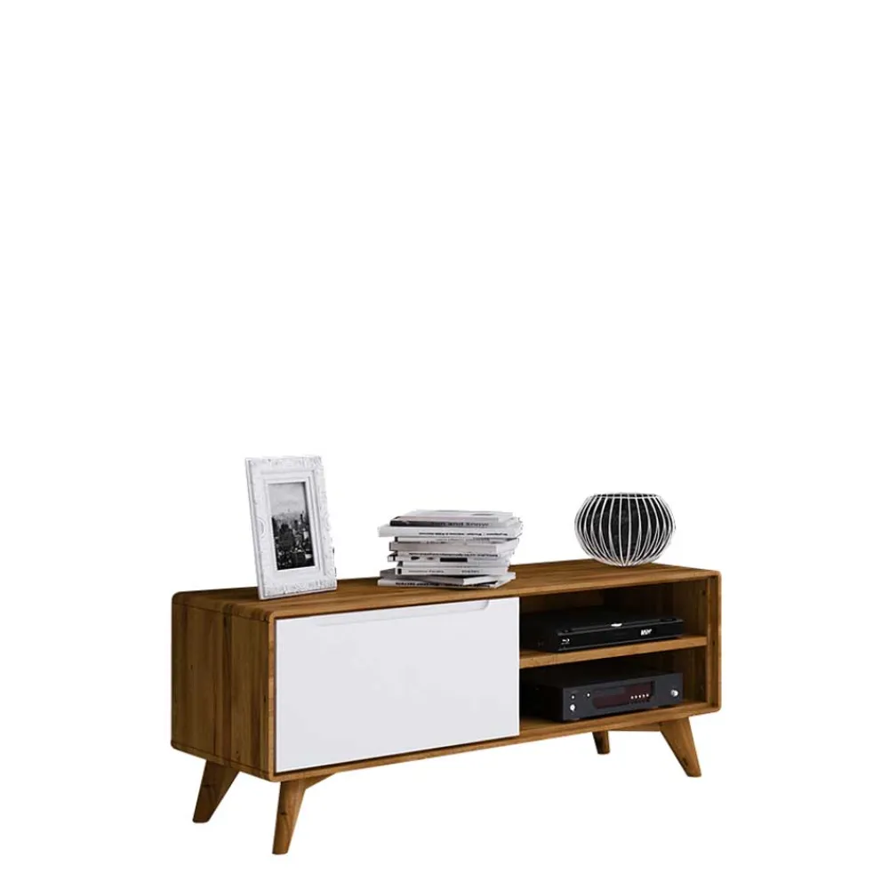 Wohnen Weiße Möbel|Sideboards & Kommoden*120x48x40 TV Kommode in Wildeiche mit Weiß - Diesta I