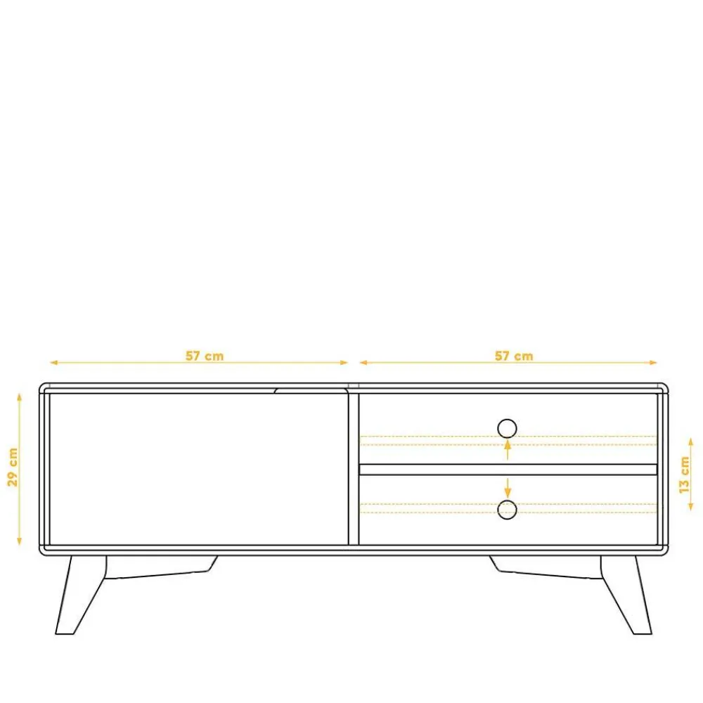 Wohnen Weiße Möbel|Sideboards & Kommoden*120x48x40 TV Kommode in Wildeiche mit Weiß - Diesta I