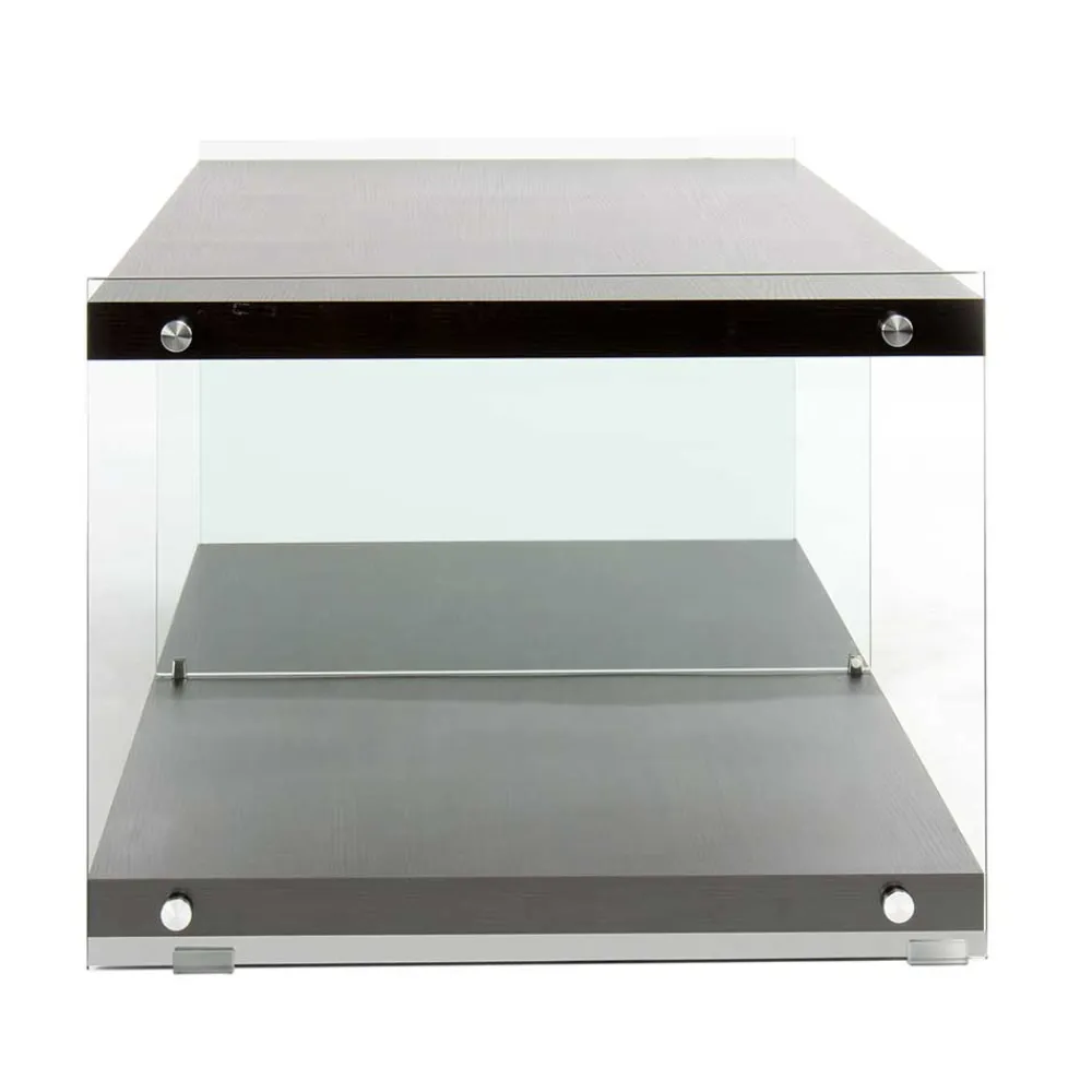 Wohnen 120x45x60 TV Lowboard in Walnuss & Transparent - Adlona