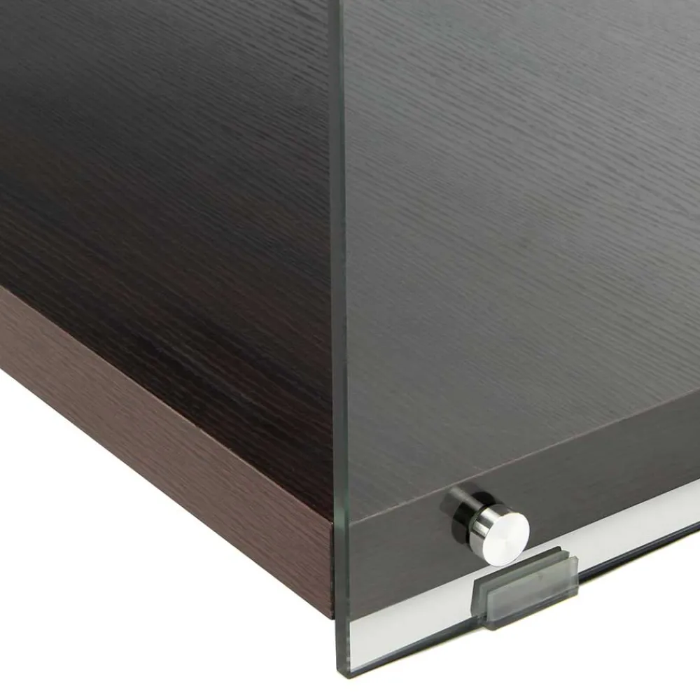 Wohnen 120x45x60 TV Lowboard in Walnuss & Transparent - Adlona