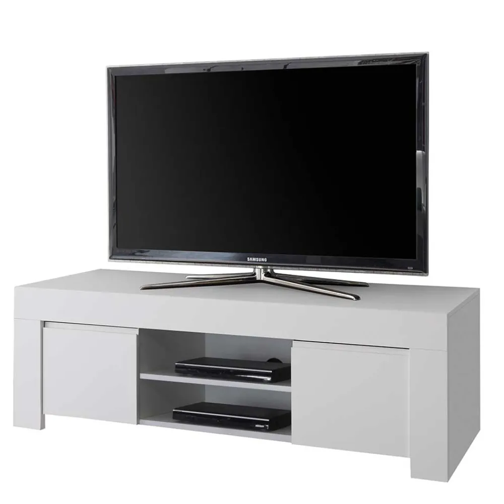 Wohnen 138x44x42 TV Lowboard in Weiß lackiert - Mikes