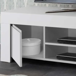 Wohnen 138x44x42 TV Lowboard in Weiß lackiert - Mikes