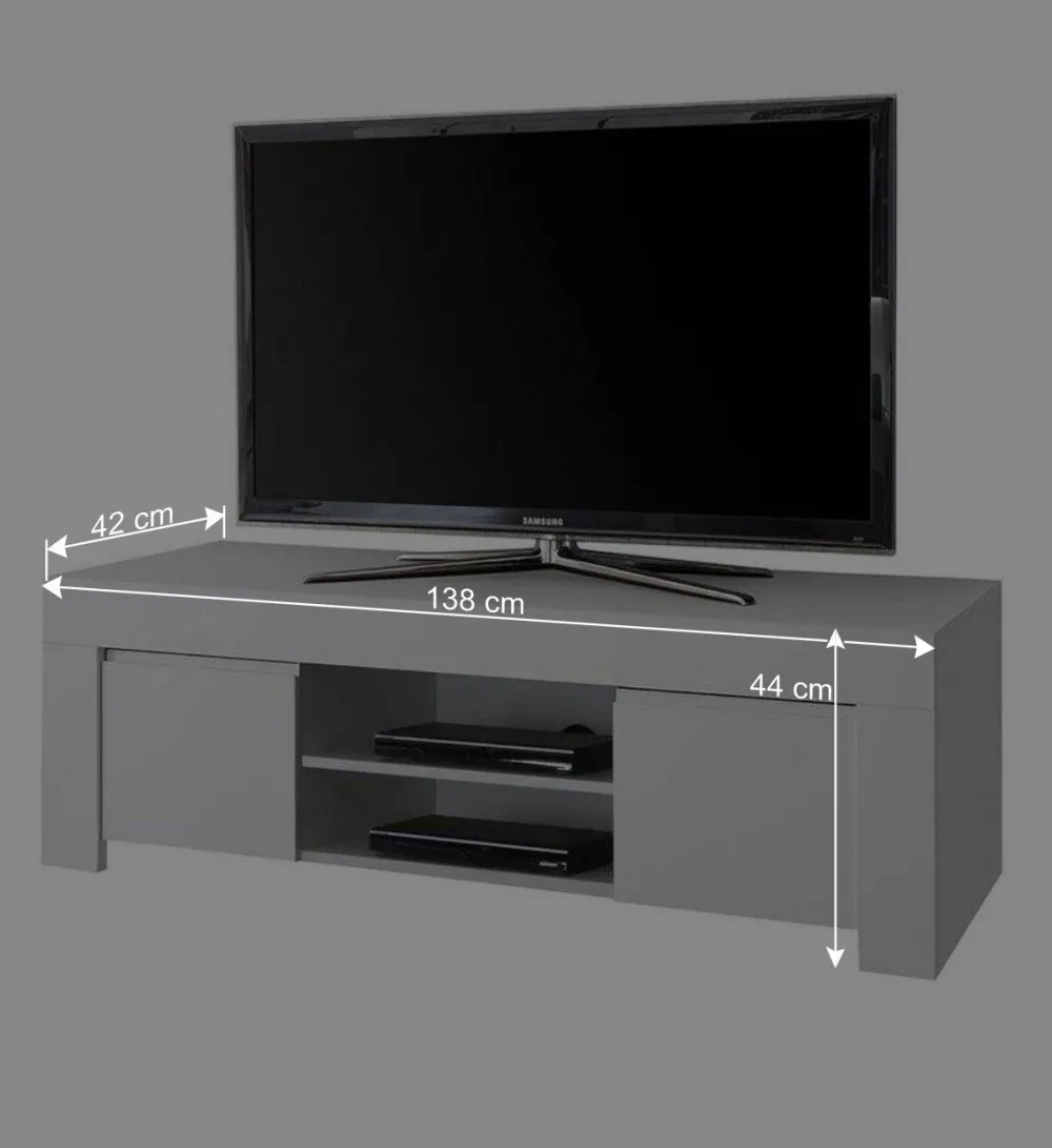 Wohnen 138x44x42 TV Lowboard in Weiß lackiert - Mikes