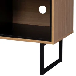 Wohnen 140x76x40 TV Phonoschrank in Eiche & Schwarz - Brausca