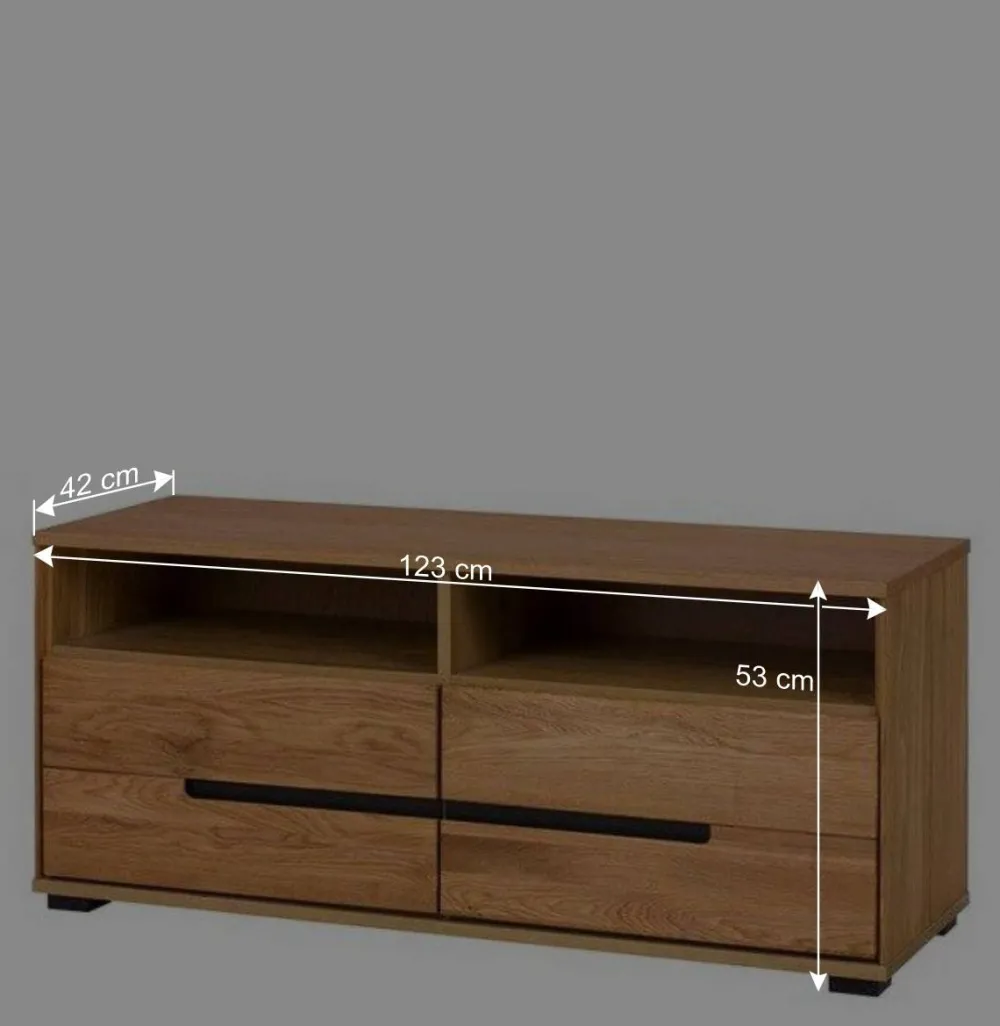 Wohnen 123x53x42 TV Unterschrank in Eiche - Sennya
