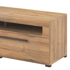 Wohnen 140x52x50 TV Unterschrank in Eiche Optik mit Schwarz - Aberdeen