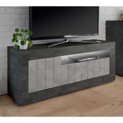 Wohnen 138x56x43 TV Unterschrank in Grau zweifarbig - Dionassa