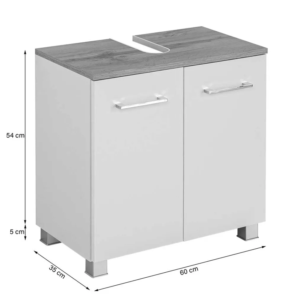 Wohnen Waschtisch|Waschbeckenunterschränke*60x54x35 Unterbeckenschrank mit Doppeltür - Tonra