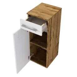 Wohnen 30x79x35 Unterschrank fürs Bad in Weiß & Wildeiche - Yazemina