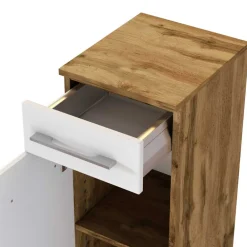 Wohnen 30x79x35 Unterschrank fürs Bad in Weiß & Wildeiche - Yazemina