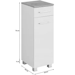 Wohnen 30x84x35 Unterschrank fürs Bad mit Schublade - Ishes