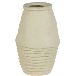 Wohnen 30x45x30 Vase in Cremeweiß aus Pappmasche - Valamengo