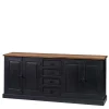 Wohnen 220x96x53 Vintage Design Anrichte in Schwarz - Niovan