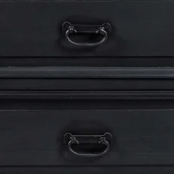 Wohnen 220x96x53 Vintage Design Anrichte in Schwarz - Niovan